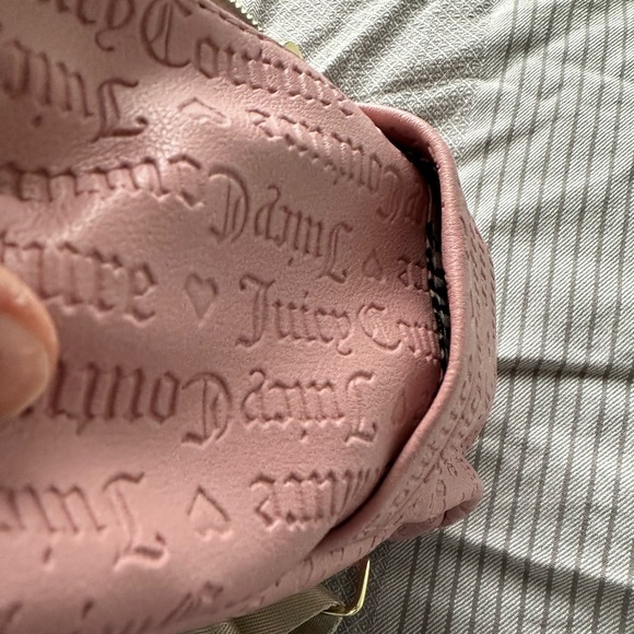 NEW JUICY COUTURE Wordplay Logo Embossed Pink Backpack - Picture 6 of 7